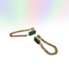 Emerald and Gold Chain Earrings