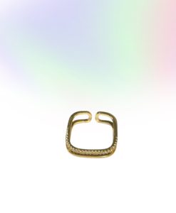 Double Gold and Crystal Band Ring